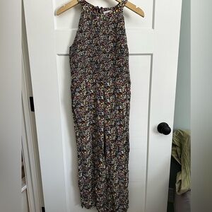 LOFT Multicolor Floral Wide Leg Cropped Jumpsuit